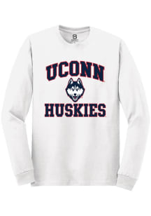Summit Sportswear UConn Huskies White No 1 Neutral Long Sleeve T Shirt