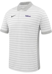 Nike K-State Wildcats Mens White Victory Stripe Short Sleeve Polo