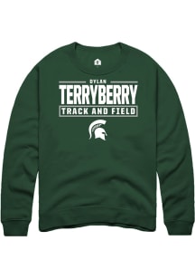 Dylan Terryberry Michigan State Spartans Mens Green NIL Stacked Box Player Crew
