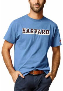 Harvard Crimson Blue Varsity Letters Short Sleeve T Shirt