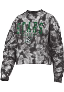 Dallas Stars Womens Black Tie Dye Crew Sweatshirt