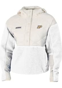 Columbia Purdue Boilermakers Womens White Cloud Point Fleece Light Weight Jacket