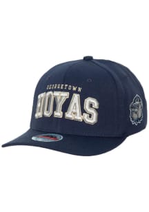 Mitchell and Ness Georgetown Hoyas The Champ Stretch Snap Adjustable Hat - Navy Blue