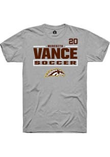 Meredith Vance Western Michigan Broncos Grey NIL Stacked Box Short Sleeve Player T Shirt