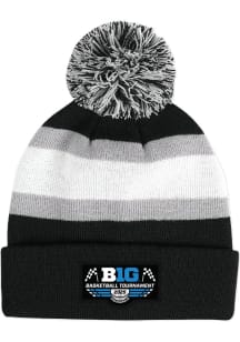 Big Ten Black 2025 Big Ten Basketball Tournament Trinity Pom Mens Knit Hat