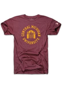 The Mitten State Central Michigan Chippewas Maroon Warriner Hall Short Sleeve Fashion T Shirt