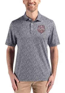 Cutter and Buck Indiana Hoosiers Mens Black 2025 CFP National Champions Pike Flora Short Sleeve Po..