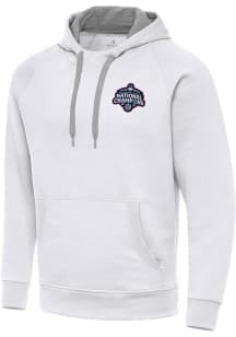 Antigua UConn Huskies Mens White 2025 Womens National Champions Victory Long Sleeve Hoodie