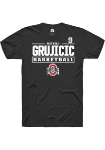 Mathieu Grujicic Ohio State Buckeyes Black NIL Stacked Box Short Sleeve Player T Shirt