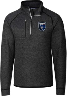 Cutter and Buck San Jose Earthquakes Mens Charcoal Mainsail Long Sleeve Qtr Zip Pullover