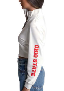 Lusso Ohio State Buckeyes Womens Red Mercedes Qtr Zip