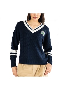 Lusso Notre Dame Fighting Irish Womens Navy Blue Stella Long Sleeve Sweater