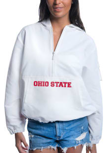 Lusso Ohio State Buckeyes Womens White Paige Light Weight Jacket