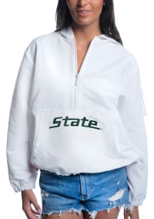 Lusso Michigan State Spartans Womens White Paige Light Weight Jacket