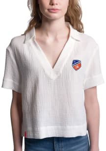 Lusso FC Cincinnati Womens Ivory Noah Short Sleeve Polo Shirt