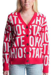 Lusso Ohio State Buckeyes Womens Red Shea Long Sleeve Cardigan