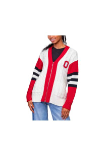 Lusso Ohio State Buckeyes Womens Red Shyla Long Sleeve Cardigan