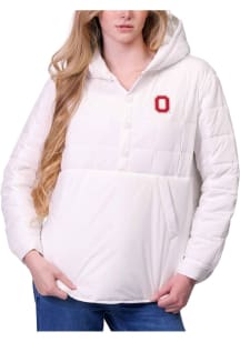 Lusso Ohio State Buckeyes Womens White Gwyn Light Weight Jacket