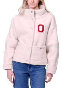 Lusso Ohio State Buckeyes Womens Ivory Gaby Light Weight Jacket