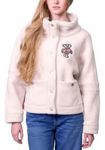Lusso Wisconsin Badgers Womens Ivory Gaby Light Weight Jacket