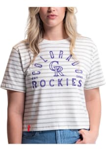 Lusso Colorado Rockies Womens Oatmeal Natalia Short Sleeve T-Shirt