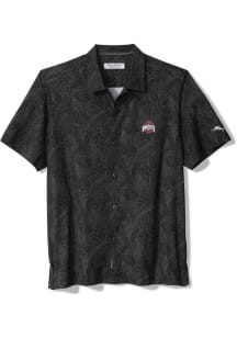Tommy Bahama Ohio State Buckeyes Mens Black Saltwater Fronds Short Sleeve Dress Shirt