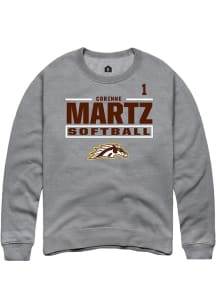 Corinne Martz Western Michigan Broncos Mens Grey NIL Stacked Box Player Crew