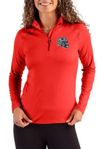 Cutter and Buck New England Patriots Womens Red Helmet Coastline Qtr Zip