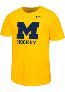 Nike Michigan Wolverines Youth Yellow Primary Logo Short Sleeve T-Shirt