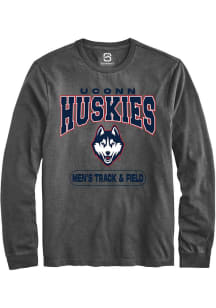 Summit Sportswear UConn Huskies Grey Men's Track & Field Long Sleeve T Shirt