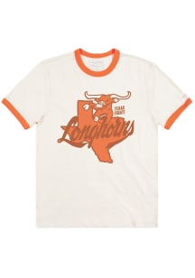 Homefield Texas Longhorns White Football Leaning Bevo Short Sleeve Fashion T Shirt