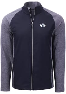 Cutter and Buck BYU Cougars Mens Navy Blue Adapt Eco Medium Weight Jacket