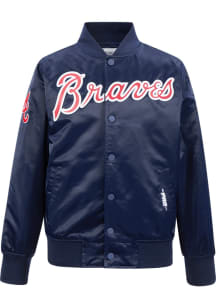 Pro Standard Atlanta Braves Youth Navy Blue Classic Chenille Light Weight Jacket