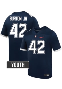 Michael Burton Jr UConn Huskies Youth Navy Blue Nike NIL Name And Number Football Jersey