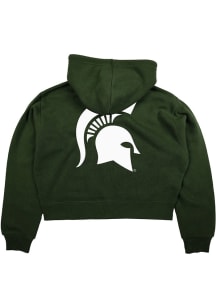 Blue 84 Michigan State Spartans Womens Green Cloud Fleece Long Sleeve Full Zip Jacket