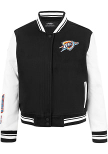 Pro Standard Oklahoma City Thunder Womens Black Classic Chenille Varsity Light Weight Jacket