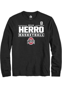 Myles Herro Ohio State Buckeyes Black NIL Stacked Box Long Sleeve Player T Shirt