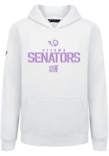 Levelwear Ottawa Senators Youth White Podium Jr Carve Long Sleeve Hoodie
