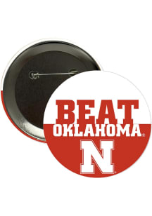 Nebraska Cornhuskers 3" Beat Oklahoma Button - Red