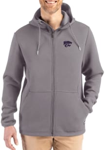 Cutter and Buck K-State Wildcats Mens Graphite Epic Comfort Full Zip Light Weight Jacket