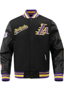 Mens Los Angeles Lakers Pro Standard Mens Script Tail Wool Heavyweight Jacket - Black