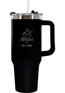 The Memory Company Miami Marlins Dad 40oz Stainless Steel Tumbler - Black