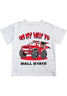 Vive La Fete Ball State Cardinals Youth White On My Way Short Sleeve T-Shirt