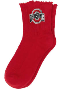 Ohio State Buckeyes Lettuce Hem Womens Quarter Socks