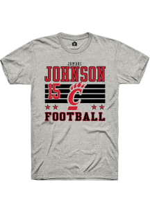 Jamari Johnson Cincinnati Bearcats Ash Football NIL Striped Short Sleeve Player T Shirt