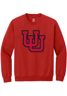 Summit Sportswear Utah Utes Mens Red Primary Logo Long Sleeve Crew Sweatshirt