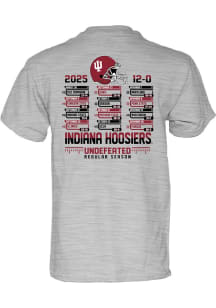Blue 84 Indiana Hoosiers Grey Football 2025 Undefeated Regular Season Short Sleeve T Shirt