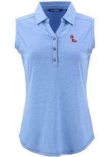 Cutter and Buck Ole Miss Rebels Womens Light Blue Forge Eco Polo Shirt