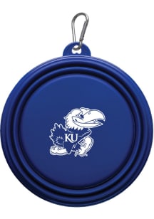 Kansas Jayhawks Collapsible Silicone Dog Pet Bowl Blue