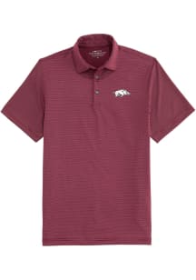 Vineyard Vines Arkansas Razorbacks Mens Crimson St. Jean Stripe Short Sleeve Fashion Polo